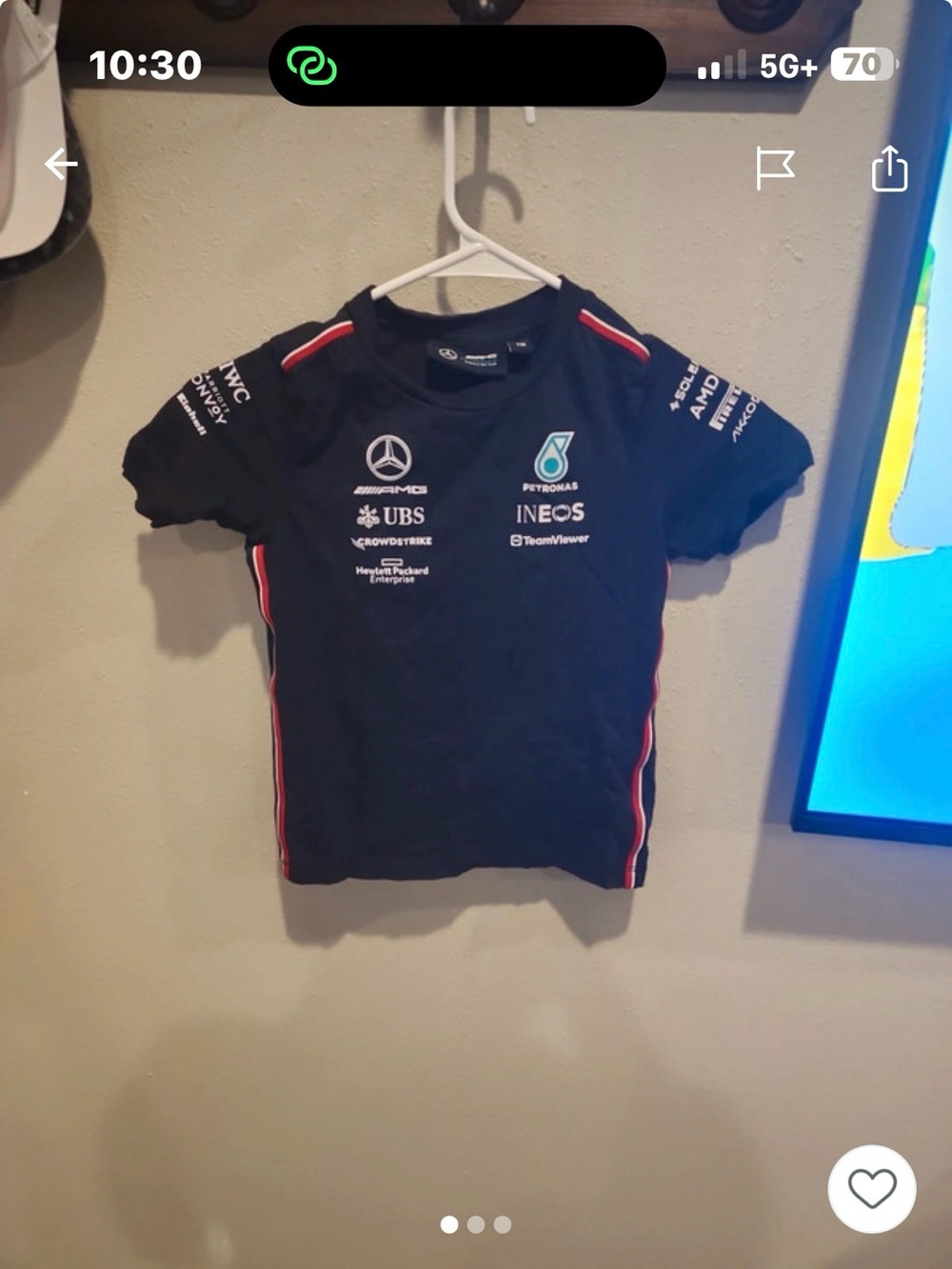 Mercedes AMG Petronas Kids Short-Sleeve Racing Logo Tee - Black